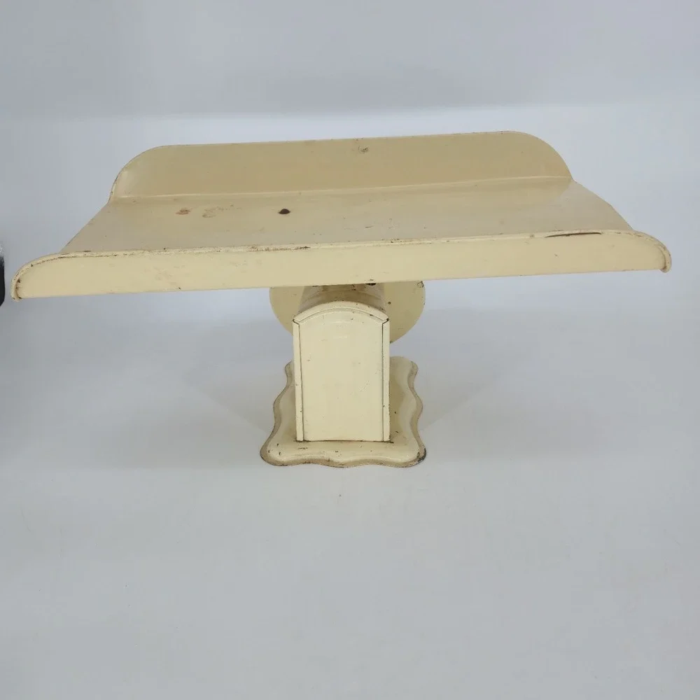 Vintage Baby Nursery Scale 30 Lb Blue Star Infant Scale Cream Metal Decor 19